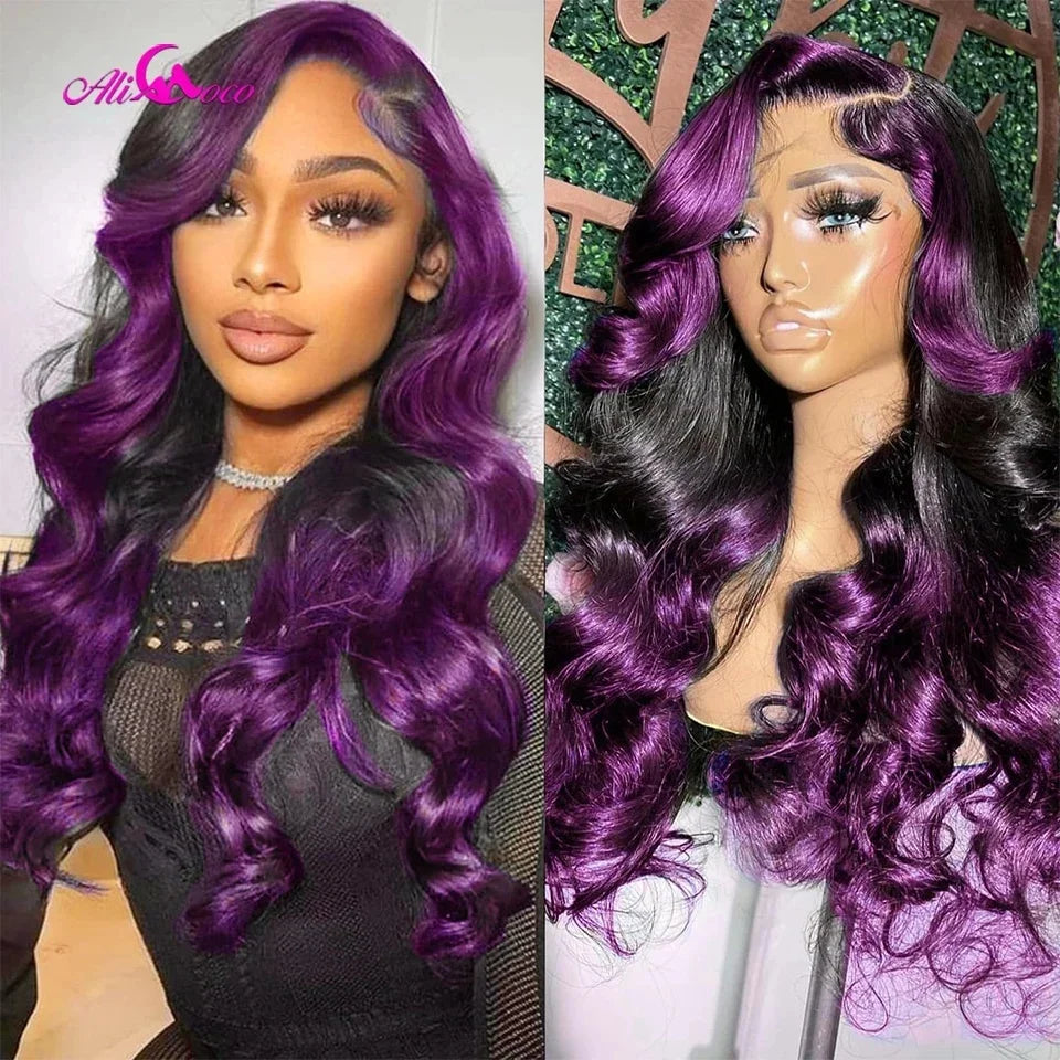 Ombre Purple Body Wave Lace Front Wig – Luxury Collection