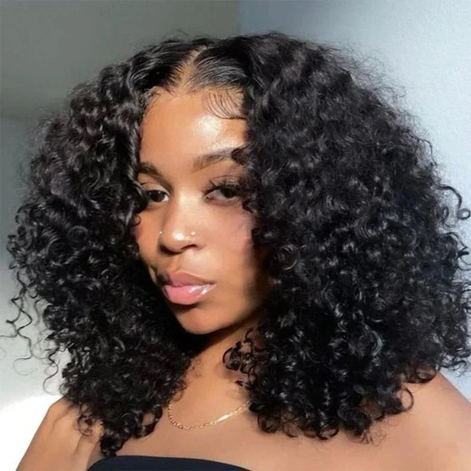 Short Bob Lace Frontal Wig Human Hair 13x4 Deep Wave 180% Density Lace Front Wigs Short Bob Wig Human Hair Lace Frontal Wigs